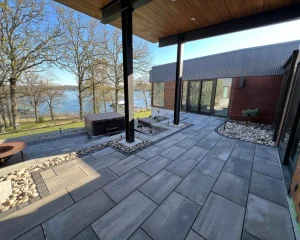 Outdoor living space built by Hunter Lawn and Landscape