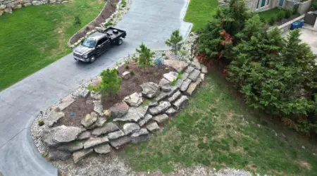 Large Boulder Retaining Wall